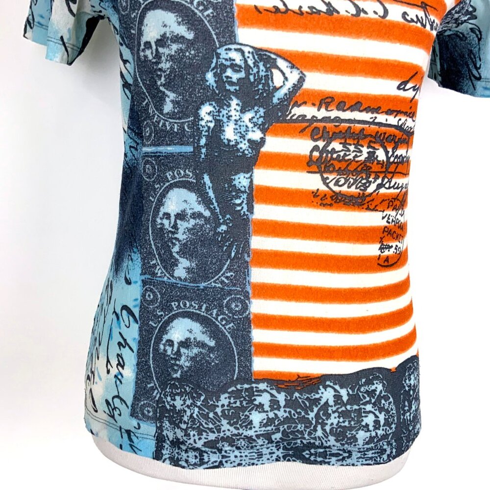 Vintage Y2K Graphic Short Sleeve Mesh Top Sz M - Picture 4 of 16